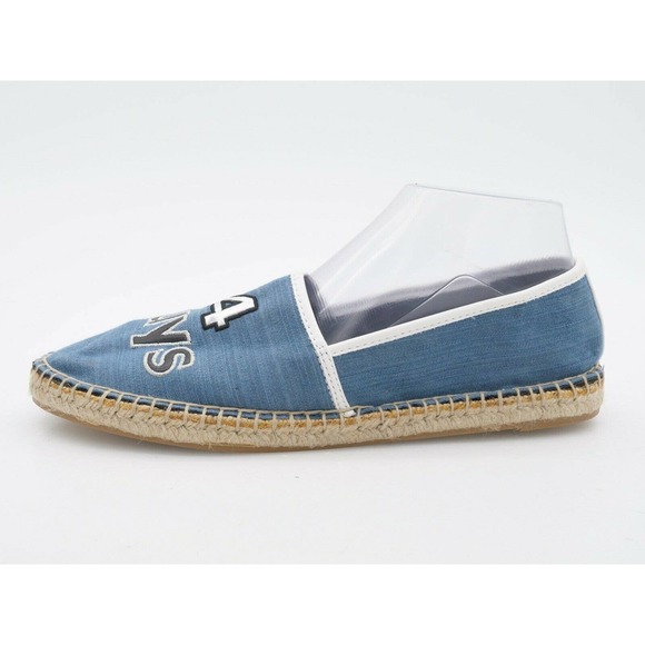 Sam Edelman Leni Flats Women 8 Espadrille Blue Fabric Fries B4 Guys Slip On Shoe - Picture 2 of 9
